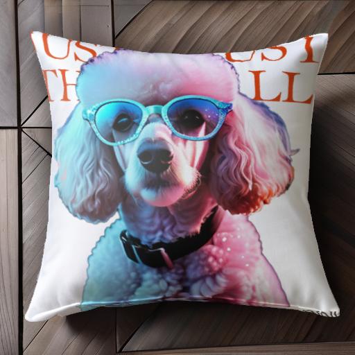 眼鏡 プードル 犬のコスチューム RGBライト クッションカバー 45×45cm アニマル柄 おしゃれ 可愛い クッション本体付き 正方形 犬ファン 眼鏡 プードル 犬のコスチューム RGBライト クッションカバー 45×45cm アニマル柄 おしゃれ 可愛い クッション本体付き 正方形 犬ファン