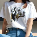 Tシャツ レディース 犬ファン 半袖 春夏 犬柄 プリント カジュアル かわいい 人間用 フィットネス ダンス 犬 ダルメシアン 動物 ペット(4)
