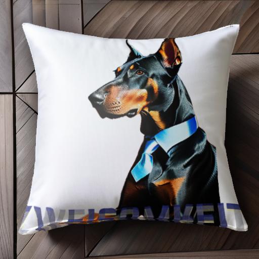 ドーベルマン クッションカバー 45×45cm アニマル柄 おしゃれ 可愛い クッション本体付き 正方形 犬ファン