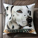 SHARED ダルメシアン DESTINY テキスト クッションカバー 45×45cm アニマル柄 おしゃれ 可愛い クッション本体付き 正方形 犬ファン