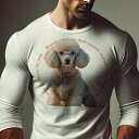 長袖Tシャツ 人間用 メンズ 秋春夏 プリント レジャー アウトドア カジュアル かわいい 犬ファン サングラス プードル 首輪 おしゃれ 犬
