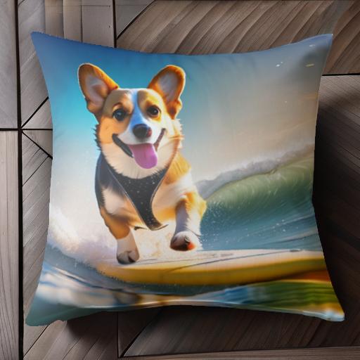 サーフィン ウェルシュコーギーペンブローク 波 海 スポーツ クッションカバー 45×45cm アニマル柄 おしゃれ 可愛い クッション本体付き 正方形 犬ファン サーフィン ウェルシュコーギーペンブローク 波 海 スポーツ クッションカバー 45×45cm アニマル柄 おしゃれ 可愛い クッション本体付き 正方形 犬ファン
