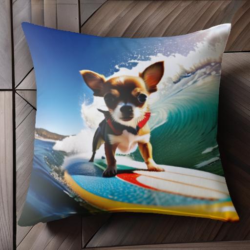 サーフィン チワワ 波 緑の波 青空 犬のライフジャケット クッションカバー 45×45cm アニマル柄 おしゃれ 可愛い クッション本体付き 正方形 犬ファン サーフィン チワワ 波 緑の波 青空 犬のライフジャケット クッションカバー 45×45cm アニマル柄 おしゃれ 可愛い クッション本体付き 正方形 犬ファン