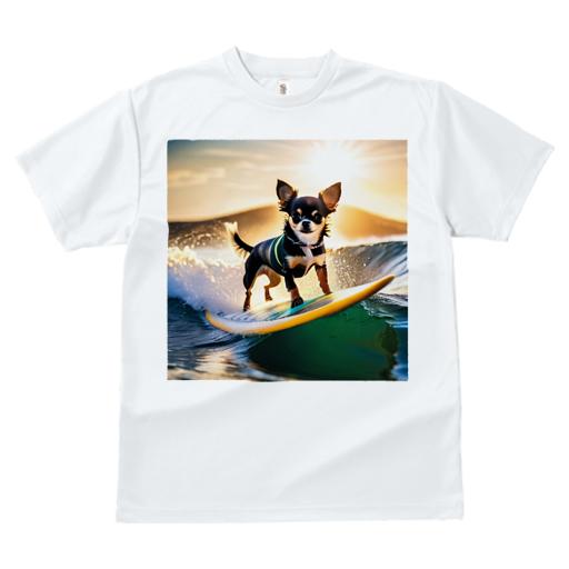 Tシャツ レディース 犬ファン 半袖 春夏 犬柄 プリント カジュアル かわいい 人間用 フィットネス ダンス サーフィン チワワ サングラス ビーチ 波 サーフボード