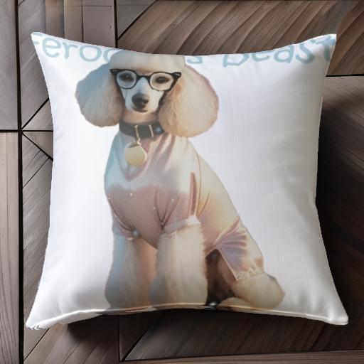 メガネ プードル 服 ペット おしゃれ クッションカバー 45×45cm アニマル柄 可愛い クッション本体付き..