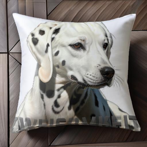 テキスト ダルメシアン クッションカバー 45×45cm アニマル柄 おしゃれ 可愛い クッション本体付き 正..