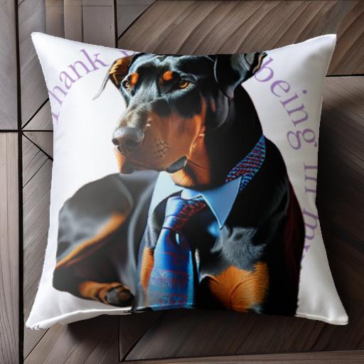 ネクタイ シャツ クッションカバー 45×45cm アニマル柄 おしゃれ 可愛い クッション本体付き 正方形 犬..