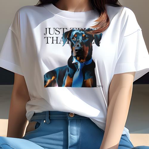 Tシャツ レディース 犬ファン 半袖 春夏 犬柄 プリント カジュアル かわいい 人間用 フィットネス ダンス ネクタイ ドーベルマン スーツ Tシャツ レディース 犬ファン 半袖 春夏 犬柄 プリント カジュアル かわいい 人間用 フィットネス ダンス ネクタイ ドーベルマン スーツ