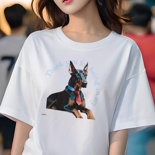 Tシャツ レディース 犬ファン 半袖 春夏 犬柄 プリント カジュアル かわいい 人間用 フィットネス ダンス 文字 ドーベルマン ネクタイ Tシャツ レディース 犬ファン 半袖 春夏 犬柄 プリント カジュアル かわいい 人間用 フィットネス ダンス 文字 ドーベルマン ネクタイ