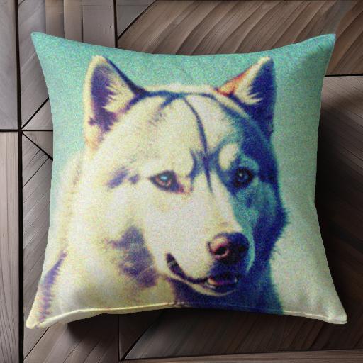 青空 シベリアンハスキー かわいい ペット 自然 クッションカバー 45×45cm アニマル柄 おしゃれ 可愛い..