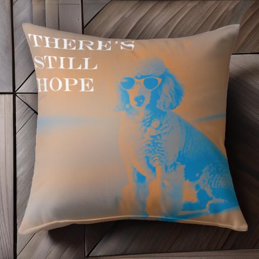 サングラス プードル メッセージ クッションカバー 45×45cm アニマル柄 おしゃれ 可愛い クッション本体付き 正方形 犬ファン