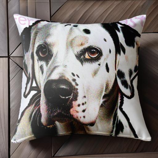 犬 ダルメシアン カワイイ 斑点模様 表情豊か クッションカバー 45×45cm アニマル柄 おしゃれ 可愛い クッション本体付き 正方形 犬ファン