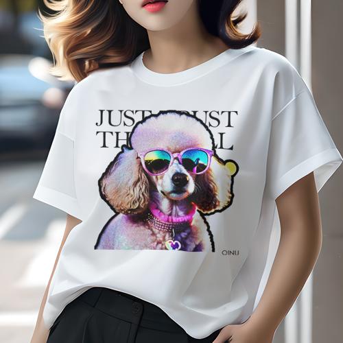Tシャツ レディース 犬ファン 半袖 春夏 犬柄 プリント カジュアル かわいい 人間用 フィットネス ダンス サングラス プードル カラー 首輪 ハート型ペンダント Tシャツ レディース 犬ファン 半袖 春夏 犬柄 プリント カジュアル かわいい 人間用 フィットネス ダンス サングラス プードル カラー 首輪 ハート型ペンダント