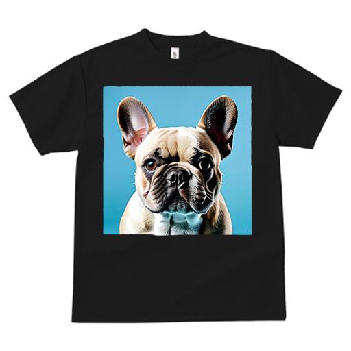 Tシャツ レディース 犬ファン 半袖 春夏 犬柄 プリント カジュアル かわいい 人間用 フィットネス ダンス 青い背景 フレンチブルドッグ かわいい 愛犬 短毛