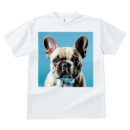 Tシャツ レディース 犬ファン 半袖 春夏 犬柄 プリント カジュアル かわいい 人間用 フィットネス ダンス 青い背景 フレンチブルドッグ かわいい 愛犬 短毛