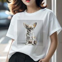 Tシャツ レディース 犬ファン 半袖 春夏 犬柄 プリント カジュアル かわいい 人間用 フィットネス ダンス 眼鏡 チワワ 可愛い ペット(4)