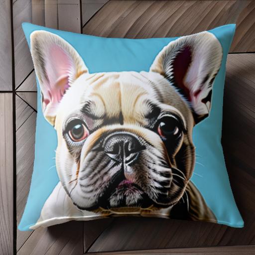 青色背景 フレンチブルドッグ ポートレート かわいい アートワーク クッションカバー 45×45cm アニマル柄 おしゃれ 可愛い クッション本体付き 正方形 犬ファン 青色背景 フレンチブルドッグ ポートレート かわいい アートワーク クッションカバー 45×45cm アニマル柄 おしゃれ 可愛い クッション本体付き 正方形 犬ファン