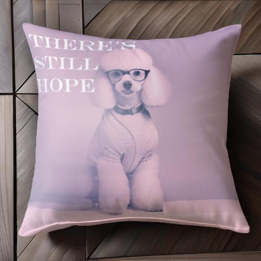 メガネ プードル 希望 言葉 クッションカバー 45×45cm アニマル柄 おしゃれ 可愛い クッション本体付き..