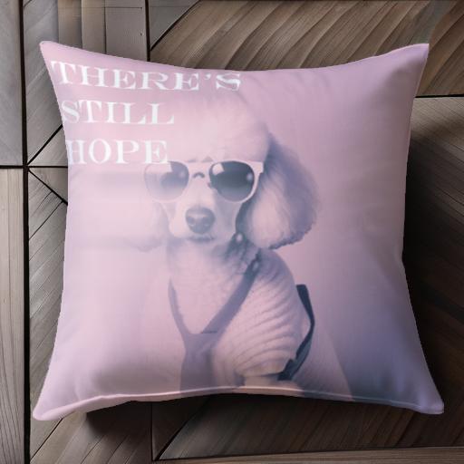 サングラス プードル ネクタイ セーター クッションカバー 45×45cm アニマル柄 おしゃれ 可愛い クッション本体付き 正方形 犬ファン