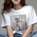 Tシャツ レディース 犬ファン 半袖 春夏 犬柄 プリント カジュアル かわいい 人間用 フィットネス ダンス メガネ プードル パーティー ナイト(4)