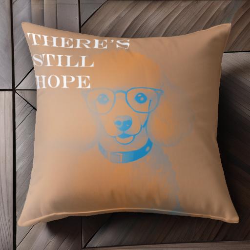 眼鏡 プードル 可愛い 希望 メッセージ クッションカバー 45×45cm アニマル柄 おしゃれ クッション本体付き 正方形 犬ファン