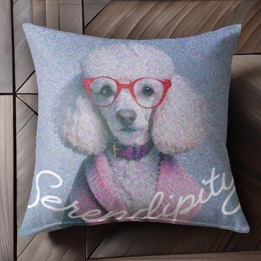 メガネ プードル セーター 英語のテキスト 赤色 クッションカバー 45×45cm アニマル柄 おしゃれ 可愛い..