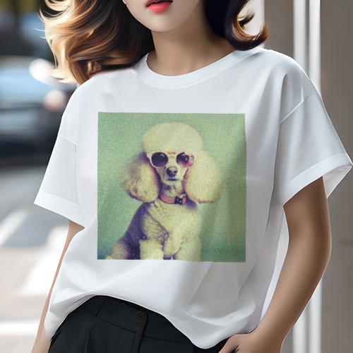 Tシャツ レディース 犬ファン 半袖 春夏 犬柄 プリント カジュアル かわいい 人間用 フィットネス ダンス サングラス プードル カラフル Tシャツ レディース 犬ファン 半袖 春夏 犬柄 プリント カジュアル かわいい 人間用 フィットネス ダンス サングラス プードル カラフル