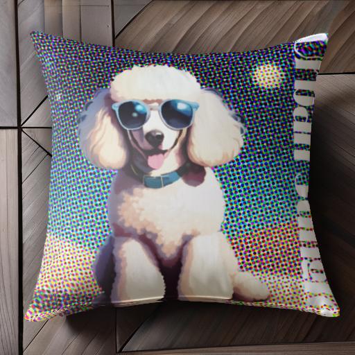 サングラス プードル ポップアート カラフル ビーチ かわいい クッションカバー 45×45cm アニマル柄 お..