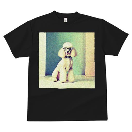 Tシャツ レディース 犬ファン 半袖 春夏 犬柄 プリント カジュアル かわいい 人間用 フィットネス ダンス メガネ プードル 背景