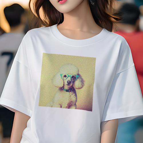 Tシャツ レディース 犬ファン 半袖 春夏 犬柄 プリント カジュアル かわいい 人間用 フィットネス ダンス 眼鏡 プードル 首輪 Tシャツ レディース 犬ファン 半袖 春夏 犬柄 プリント カジュアル かわいい 人間用 フィットネス ダンス 眼鏡 プードル 首輪