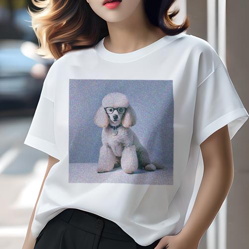 Tシャツ レディース 犬ファン 半袖 春夏 犬柄 プリント カジュアル かわいい 人間用 フィットネス ダンス 眼鏡 プードル カラー Tシャツ レディース 犬ファン 半袖 春夏 犬柄 プリント カジュアル かわいい 人間用 フィットネス ダンス 眼鏡 プードル カラー