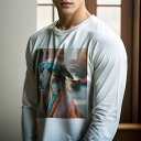 長袖Tシャツ 人間用 メンズ 秋春夏 プリント レジャー アウトドア カジュアル かわいい 犬ファン サングラス ボルゾイ コート 街