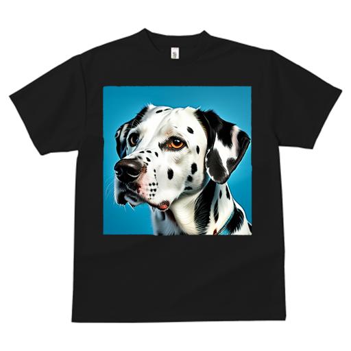 Tシャツ レディース 犬ファン 半袖 春夏 犬柄 プリント カジュアル かわいい 人間用 フィットネス ダンス 青い背景 ダルメシアン 可愛い犬 アート風
