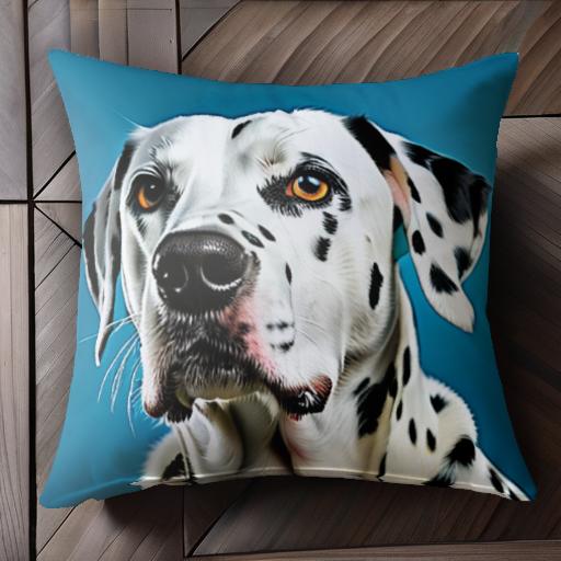 青い背景 ダルメシアン 可愛い 壮観 スポッティドッグ 犬 クッションカバー 45×45cm アニマル柄 おしゃ..