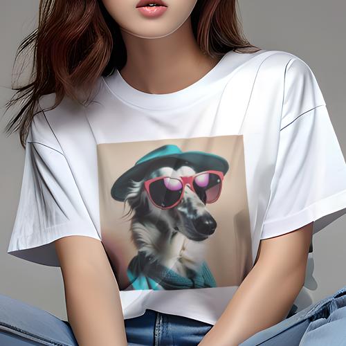 Tシャツ レディース 犬ファン 半袖 春夏 犬柄 プリント カジュアル かわいい 人間用 フィットネス ダン..