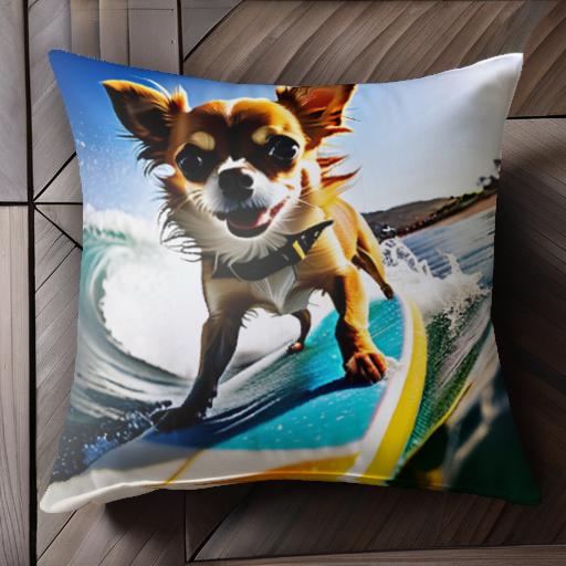 サーフボード チワワ 海 波 犬 クッションカバー 45×45cm アニマル柄 おしゃれ 可愛い クッション本体付き 正方形 犬ファン サーフボード チワワ 海 波 犬 クッションカバー 45×45cm アニマル柄 おしゃれ 可愛い クッション本体付き 正方形 犬ファン