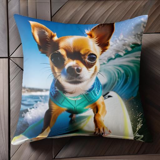 サーフィン チワワ 海 波 青空 アクティビティ クッションカバー 45×45cm アニマル柄 おしゃれ 可愛い クッション本体付き 正方形 犬ファン サーフィン チワワ 海 波 青空 アクティビティ クッションカバー 45×45cm アニマル柄 おしゃれ 可愛い クッション本体付き 正方形 犬ファン