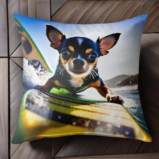 サーフィン チワワ 海 波乗り サマースポーツ 屋外 クッションカバー 45×45cm アニマル柄 おしゃれ 可..