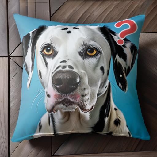 疑問符 ダルメシアン 青い背景 クッションカバー 45×45cm アニマル柄 おしゃれ 可愛い クッション本体..