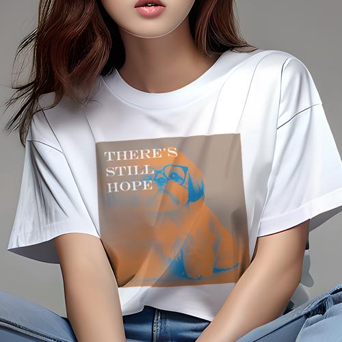 Tシャツ レディース 犬ファン 半袖 春夏 犬柄 プリント カジュアル かわいい 人間用 フィットネス ダンス メガネ シーズー 希望