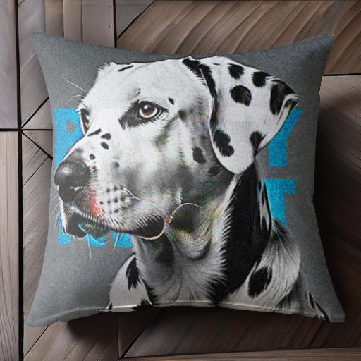 ポップアート ダルメシアン ペット ドッグアート 白黒 水玉模様 クッションカバー 45×45cm アニマル柄 おしゃれ 可愛い クッション本体付き 正方形 犬ファン