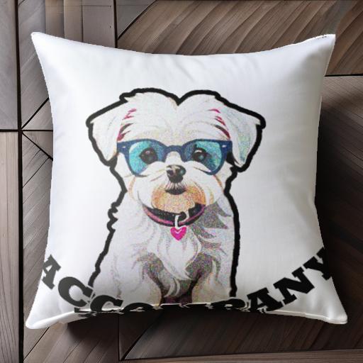 眼鏡 マルチーズ 可愛い アクセサリー ハート クッションカバー 45×45cm アニマル柄 おしゃれ クッショ..