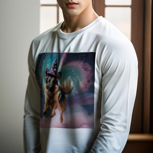 長袖Tシャツ 人間用 メンズ 秋春夏 プリント レジャー アウトドア カジュアル かわいい 犬ファン 魔法使いの帽子 ジャーマンシェパード 星 雲 ハート 長袖Tシャツ 人間用 メンズ 秋春夏 プリント レジャー アウトドア カジュアル かわいい 犬ファン 魔法使いの帽子 ジャーマンシェパード 星 雲 ハート