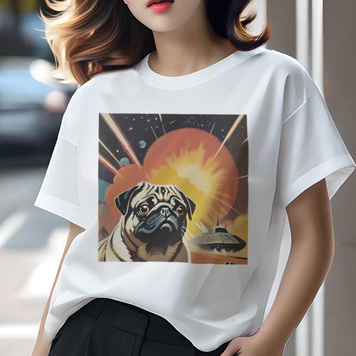 Tシャツ レディース 犬ファン 半袖 春夏 犬柄 プリント カジュアル かわいい 人間用 フィットネス ダン..