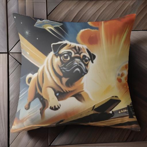 UFO パグ 遠い宇宙 スローモーション 爆発 クッションカバー 45×45cm アニマル柄 おしゃれ 可愛い クッション本体付き 正方形 犬ファン UFO パグ 遠い宇宙 スローモーション 爆発 クッションカバー 45×45cm アニマル柄 おしゃれ 可愛い クッション本体付き 正方形 犬ファン
