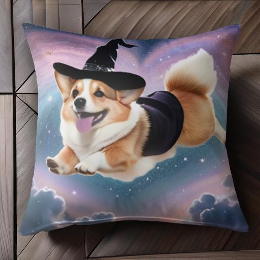 魔法の帽子 コーギー 宇宙 ハート 雲 虹 クッションカバー 45×45cm アニマル柄 おしゃれ 可愛い クッション本体付き 正方形 犬ファン 魔法の帽子 コーギー 宇宙 ハート 雲 虹 クッションカバー 45×45cm アニマル柄 おしゃれ 可愛い クッション本体付き 正方形 犬ファン