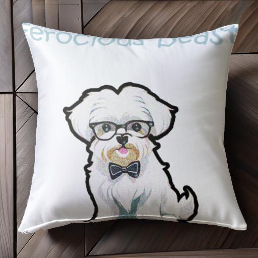 メガネ マルチーズ 蝶ネクタイ 犬 クッションカバー 45×45cm アニマル柄 おしゃれ 可愛い クッション本..