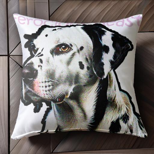 凶暴な野獣 ダルメシアン 犬 クッションカバー 45×45cm アニマル柄 おしゃれ 可愛い クッション本体付..