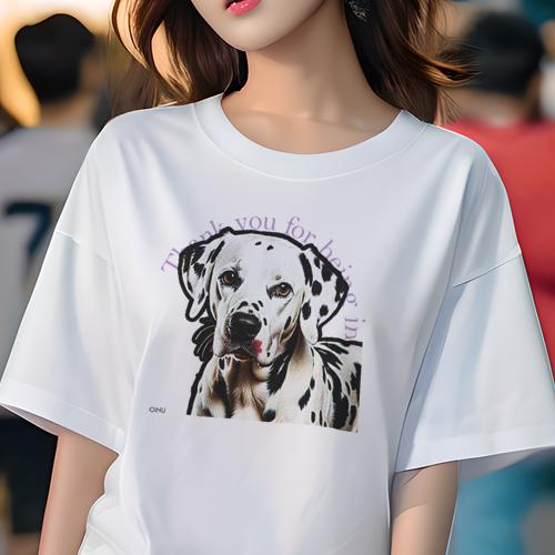 Tシャツ レディース 犬ファン 半袖 春夏 犬柄 プリント カジュアル かわいい 人間用 フィットネス ダンス ありがとう ダルメシアン 感謝 インスピレーション Tシャツ レディース 犬ファン 半袖 春夏 犬柄 プリント カジュアル かわいい 人間用 フィットネス ダンス ありがとう ダルメシアン 感謝 インスピレーション
