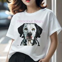 Tシャツ レディース 犬ファン 半袖 春夏 犬柄 プリント カジュアル かわいい 人間用 フィットネス ダンス 目 ダルメシアン まゆ毛 口